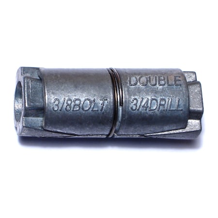 Midwest Fastener Double Lag Shield, 3/8" Dia, Steel Zinc Plated, 50 PK 09037